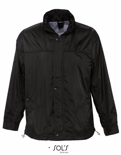 SOL´S Giacca a vento Mistral con Cappuccio da Uomo, Black M, L894