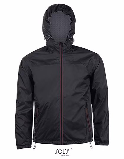 SOL´S Wasserabweisende Windbreaker Skatejacke Nylon, Black/Red XS, L947