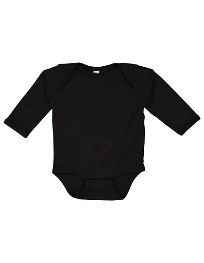 Rabbit Skins Langarm-Bodysuit aus 100% Baumwolle, Black 6 Monate, LA4411N