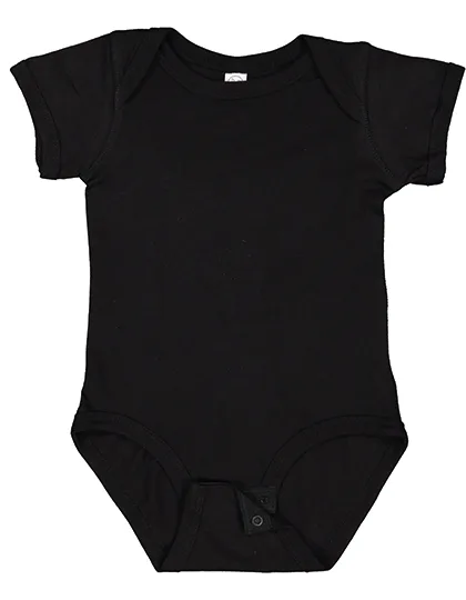 Rabbit Skins Feinjersey Kurzarm-Bodysuit für Babys, Black Newborn, LA4424N