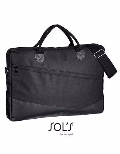 SOL´S Briefcase Manhattan aus 100% Polyester, Black 5 x 40 x 28 cm, LB01395
