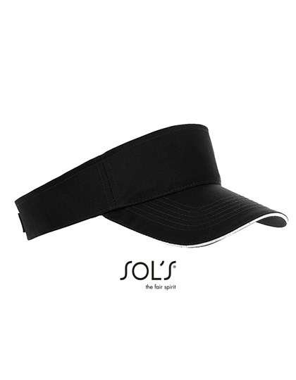 SOL´S Baumwoll-Sonnenblende Ace mit Klettverschluss, Black/White One Size, LC01196