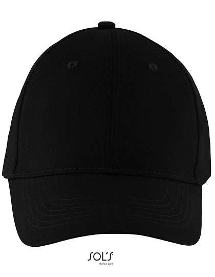 SOL´S Six Panel Cap Solar aus Baumwolle, Black One Size, LC03092