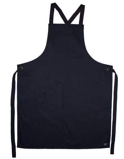 Le Chef Tablier à bavette croisé en Coton, Black 71 x 91 cm, LF109C