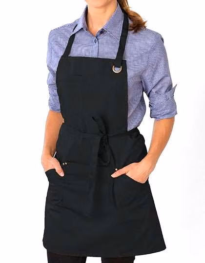 Le Chef Prep Latzschürze mit großen Taschen, Denim-Look, Navy 91 x 71 cm, LF113