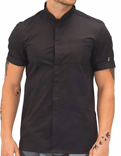 Le Chef Prep Kurzarm-Jacke Schwarz/Weiß, Black/Black XS, LF118