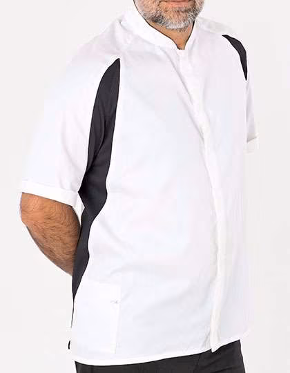 Le Chef Chef Jacket with Zip Pocket, White, White/Black XS, LF128