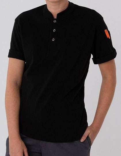 Le Chef Pique Kochhemd Slim Fit Schwarz/Weiß, Black XS, LF130