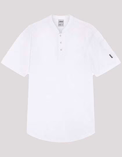 Le Chef Pique Chef Shirt Slim Fit Black/White, White XS, LF130