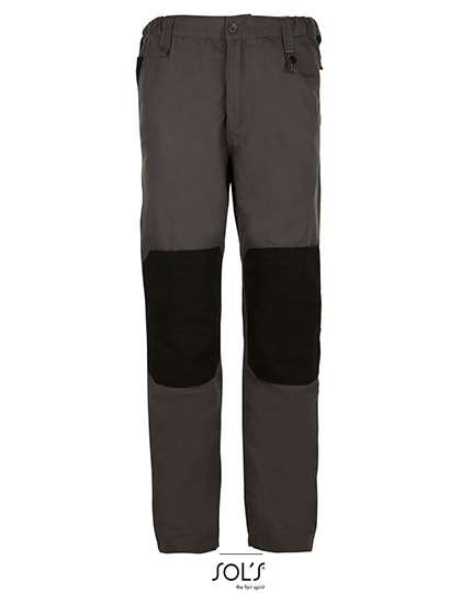 SOL´S Workwear-Hose mit Werkzeugtasche und Knieschoneröffnungen, Dark Grey (Solid)/Black XXS (38), LP01560