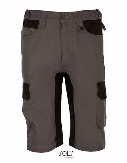 SOL´S Men´s Workwear Bermudas - Impulse Pro Dark Grey (Solid)/Black XXL (50) (LP01562)