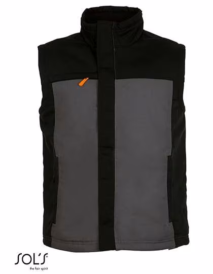 SOL'S Bodywarmer Mission Pro with Fleece Lining, Dark Grey (Solid)/Black S, LP01567