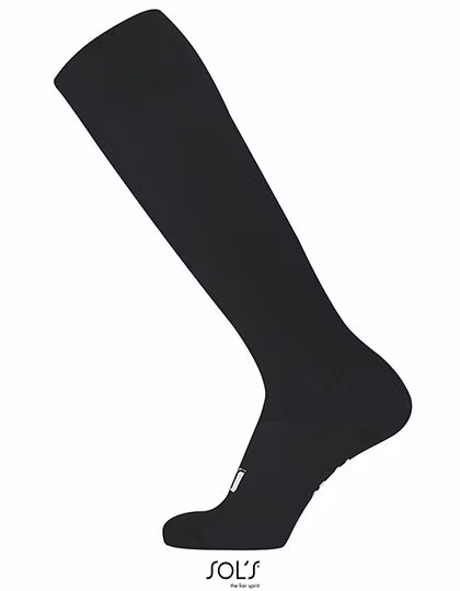 SOL'S Sport Socks with Jacquard Logo, Vegan, Black 30/35, LT00604