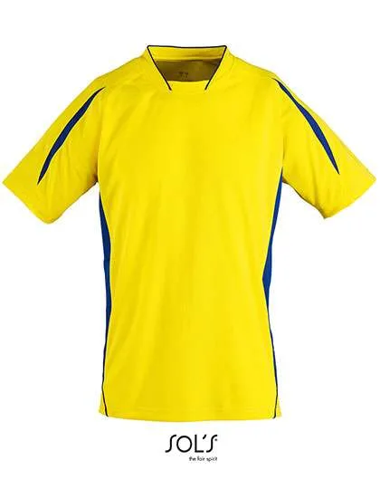 SOL´S Kurzärmliges Sportshirt Maracana 2 mit Mesh, Lemon/Royal Blue L, LT01638