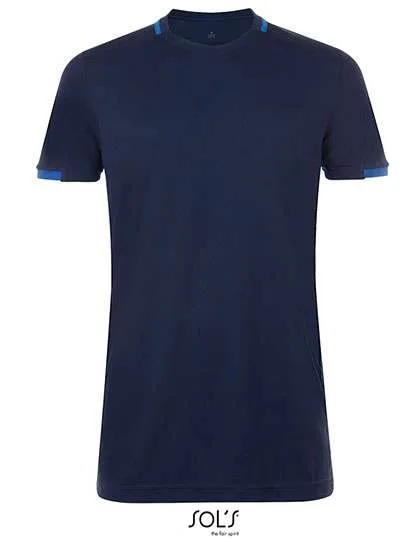 SOL´S Kurzarm V-Neck T-Shirt mit Kontrast-Kragen, French Navy/Royal Blue L, LT01717