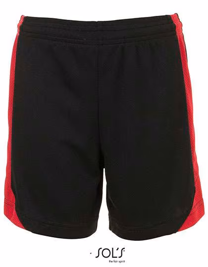 SOL´S Olimpico Contrast Shorts mit Mesh-Einsätzen, Black/Red XS, LT01718