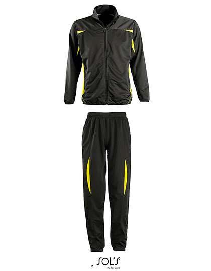 SOL´S Sportlicher Trainingsanzug mit Reißverschluss, Black/Lemon S, LT90300