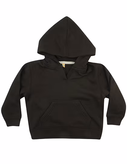 Larkwood Hooded Sweatshirt with Button Placket for Kids, Black 3-4 Jahre, LW002