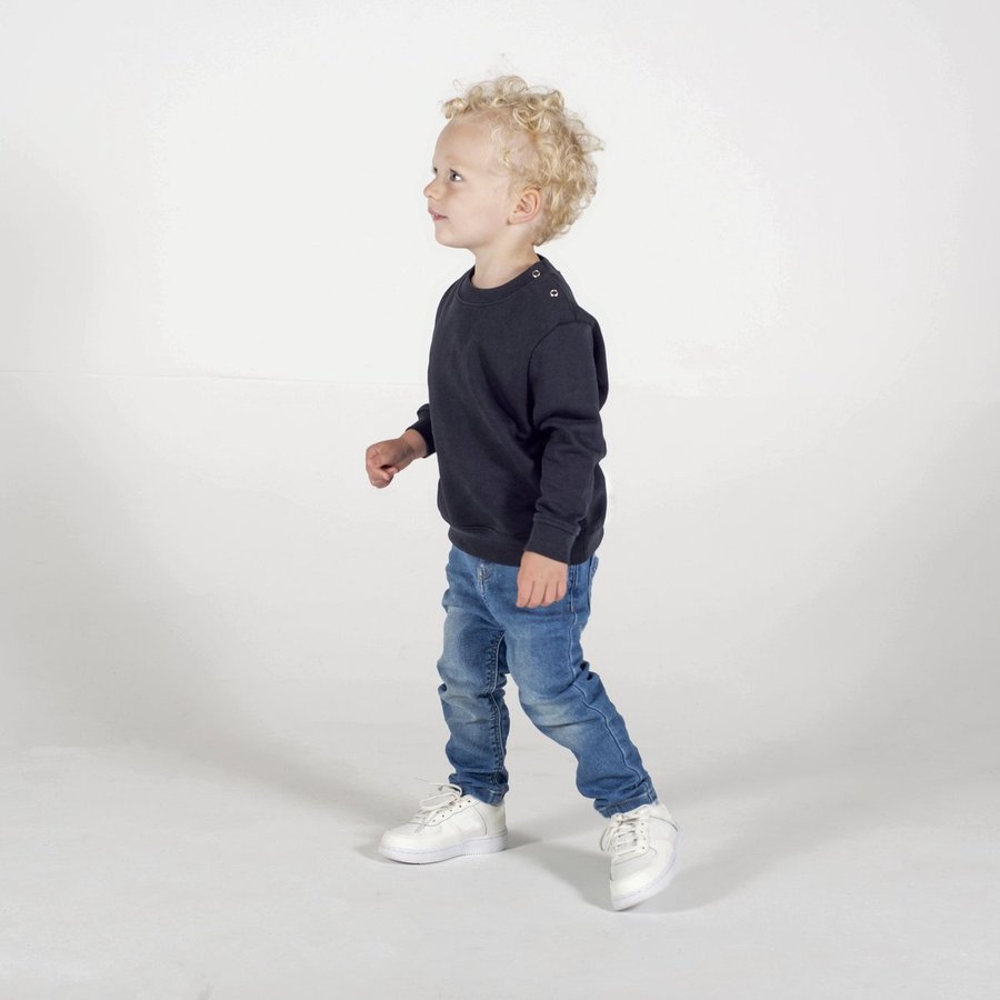 Larkwood Baby Crew Neck Sweatshirt, Black 3-4 Jahre, LW006