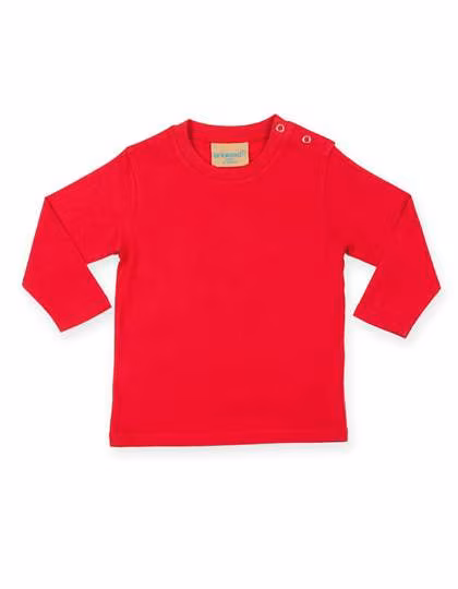 Larkwood Long-Sleeve T-Shirt with Snap Buttons for Kids, Red 0/6 Monate, LW021
