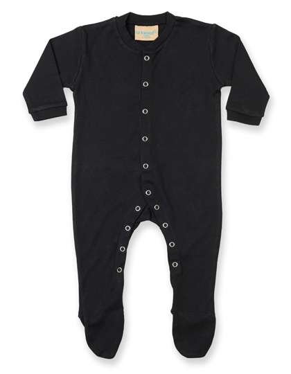 Larkwood Langarm-Schlafanzug aus 100% Baumwolle, Black 0/6 Monate, LW050