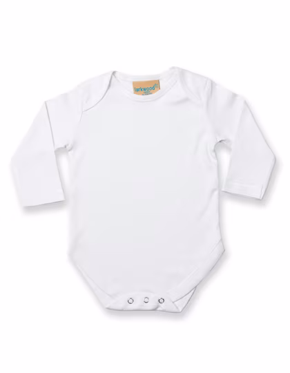 Larkwood Body a Maniche Lunghe in 100% Cotone, White 6/12 Monate, LW052