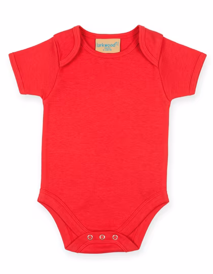 Larkwood Short Sleeve Baby Bodysuit with Envelope Neckline, Red 0/3 Monate, LW055