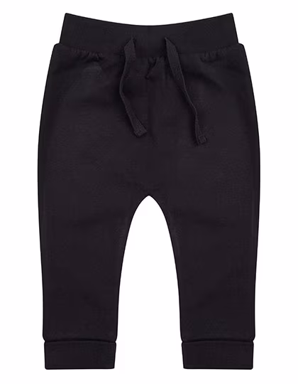 Larkwood Pantaloni Joggers Comodi per Bambini con Polsini Risvoltati, Black 6/12 Monate, LW062