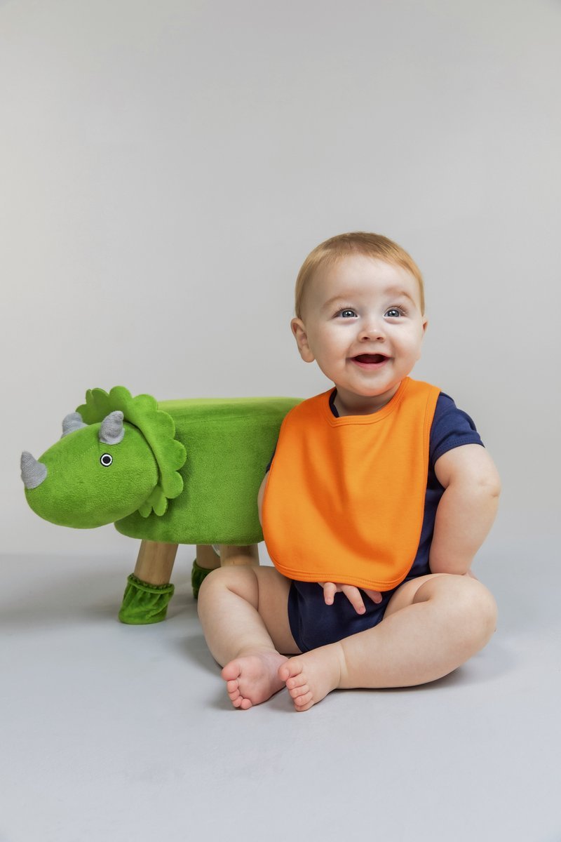 Larkwood Doppellagiges Baby-Lätzchen mit Klettverschluss, Navy One Size, LW082