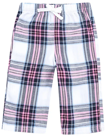 Larkwood Baby Tartan Hosen aus Baumwoll-Flanell, White-Pink Check 24/36 Monate, LW083