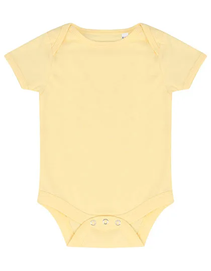 Larkwood Kurzarm-Bodysuit aus Baumwolle mit Druckknöpfen, Pale Yellow 6/12 Monate, LW500