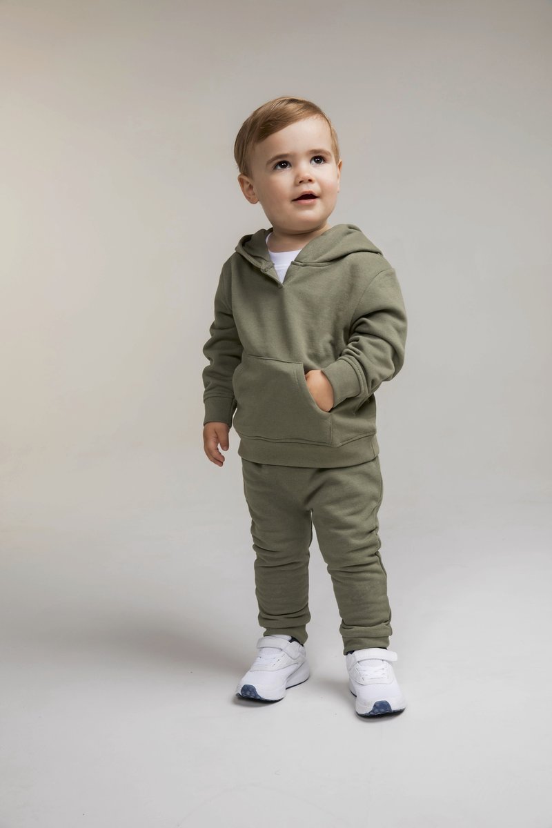 Larkwood Nachhaltiger Kinder-Hoodie aus Baumwolle-Polyester, Black 0/6 Monate, LW802