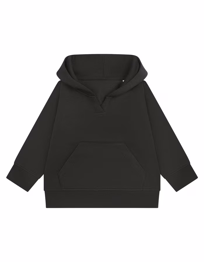 Larkwood Nachhaltiger Kinder-Hoodie aus Baumwolle-Polyester, Black 0/6 Monate, LW802
