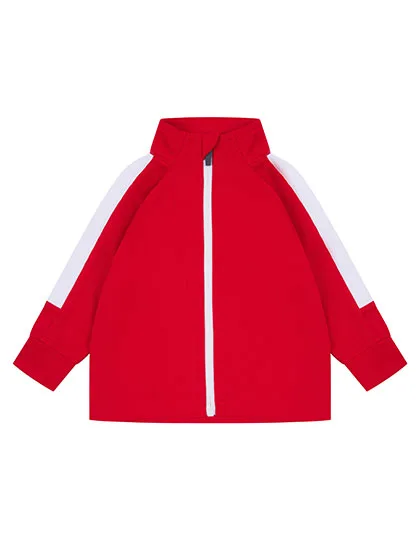 Larkwood Track Jacke mit Kontrast-Reißverschluss für Kinder, Red/White 6/12 Monate, LW820