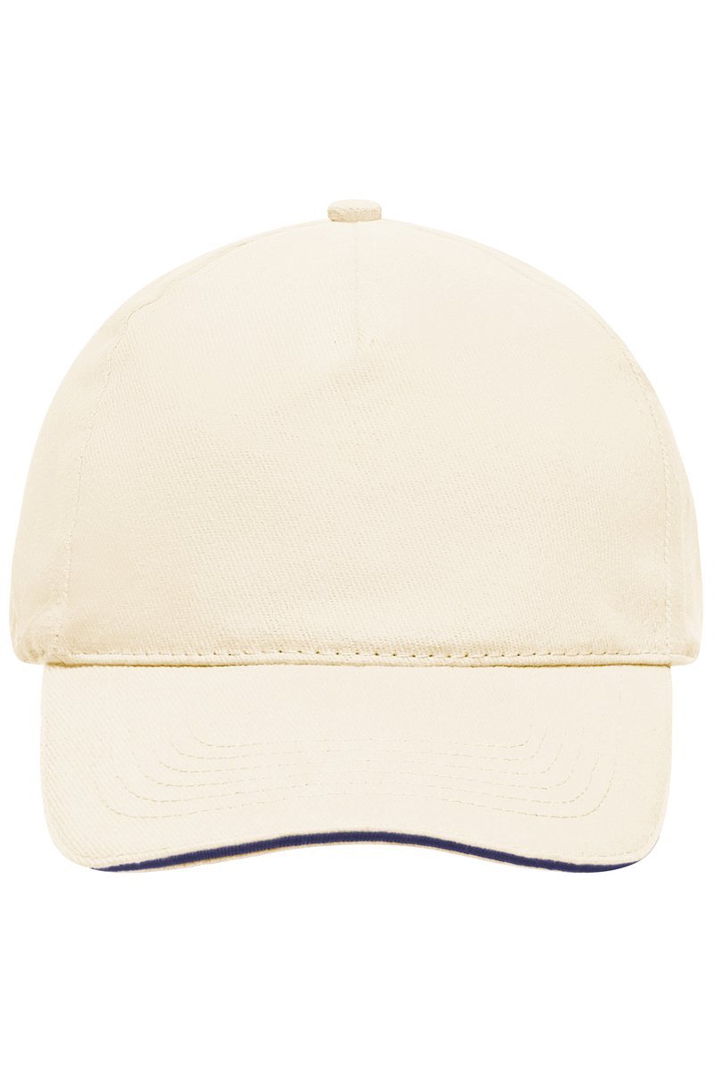 Myrtle beach 5 Panel Sandwich Cap aus Baumwolle, Black/White One Size, MB035