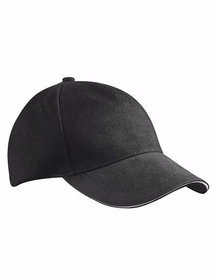 Myrtle beach Casquette sandwich 5 panneaux en Coton, Black/White One Size, MB035