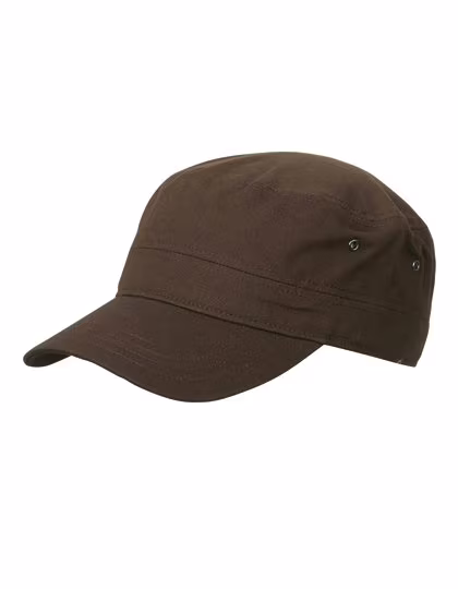 Myrtle beach Militär-Cap aus Baumwollcanvas mit Velcro, Dark Brown One Size, MB095