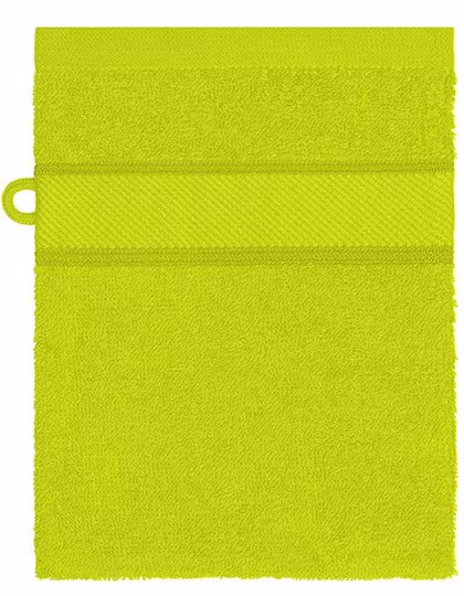 Myrtle beach Flanell-Waschhandschuh aus Bio-Baumwolle, Acid Yellow 15 x 21 cm, MB440