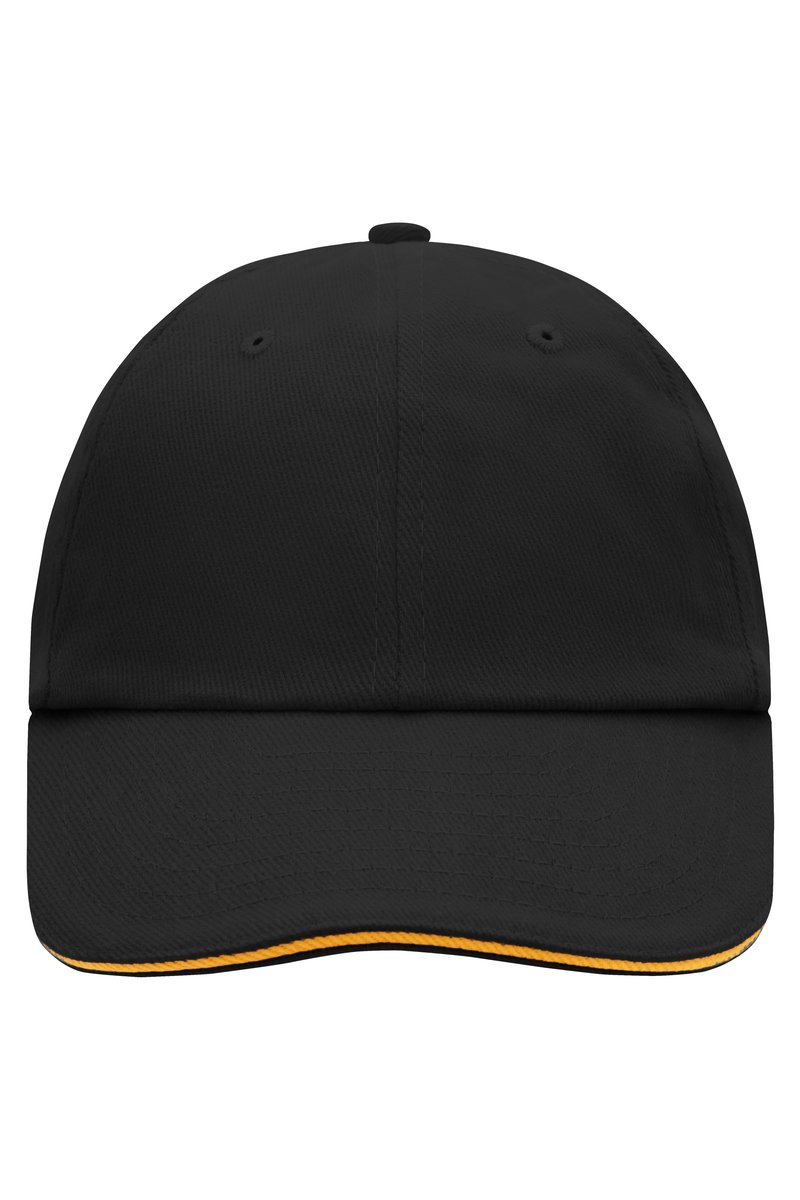 Myrtle beach 6-Panel Raver Sandwich Cap Baumwolle, Black/Beige One Size, MB6112