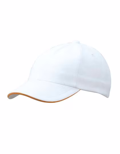 Myrtle beach 6-Panel Raver Sandwich Cap Cotton, White/Orange One Size, MB6112