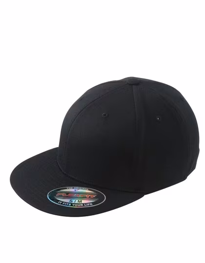 Myrtle beach Cappellino 6 Pannelli Flexfit con Visiera Piatta, Black L/XL (58/59 cm), MB6184