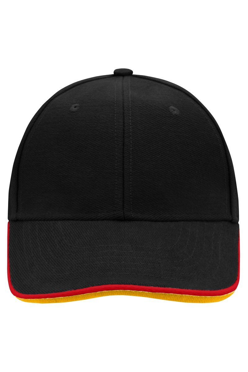 Myrtle beach 6-Panel Double Sandwich Cap Baumwolle, Black/Red One Size, MB6197