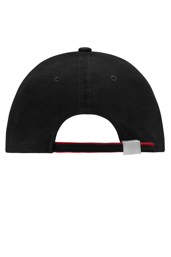 Myrtle beach Cappellino 6 Pannelli Doppio Sandwich Cotone, Black/Red One Size, MB6197