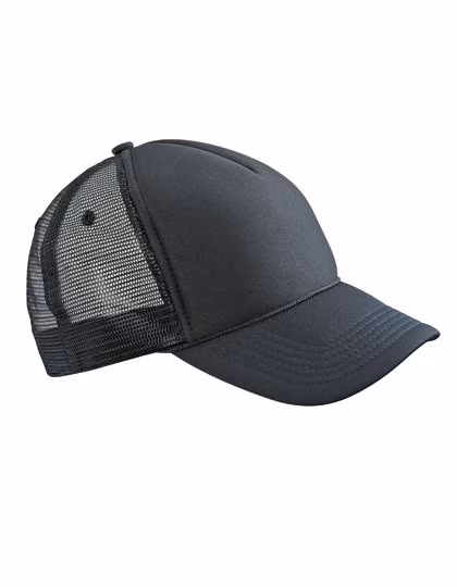 Myrtle beach 5 Panel Retro Mesh Cap with Decorative Cord, Black/Black One Size, MB6550