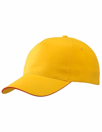 Myrtle beach Casquette 5 panneaux en Coton avec visière sandwich, Gold/Red One Size, MB6552