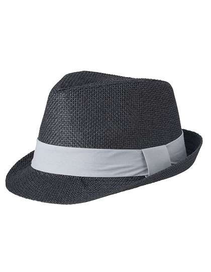 Myrtle Beach Sommerhut mit Hutband, Black/Light Grey L/XL (58 cm), MB6564