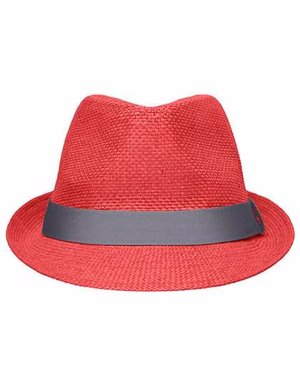 Myrtle Beach Sommerhut mit Hutband, Red/Dark Grey S/M (56 cm), MB6564