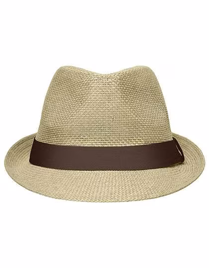 Myrtle Beach Summer Hat with Hat Band, Sand/Brown S/M (56 cm), MB6564