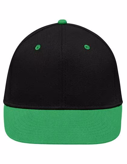Myrtle beach 6-Panel Pro Cap mit Wattierung, Black/Fern Green One Size, MB6581