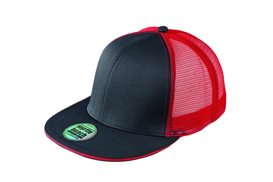 Myrtle Beach Pro Cap 6-Panel Mesh, Black/Charcoal One Size, MB6635